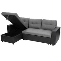 Thumbnail for Sarantino Corner Sofa Linen Lounge Couch L-shaped Modular Furniture Home Chaise Grey