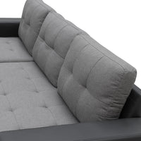 Thumbnail for Sarantino Corner Sofa Linen Lounge Couch L-shaped Modular Furniture Home Chaise Grey