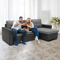 Thumbnail for Sarantino Corner Sofa Linen Lounge Couch L-shaped Modular Furniture Home Chaise Grey