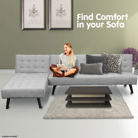 Thumbnail for Sarantino 3-seater Corner Sofa Bed With Lounge Chaise Couch Furniture Light Grey