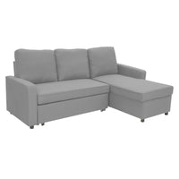 Thumbnail for Sarantino3-seater Corner Sofa Bed With Storage Lounge Chaise Couch - Light Grey