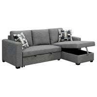 Thumbnail for Sarantino Fontana Pullout Sofa Bed with Storage Chaise Lounge - Grey