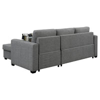 Thumbnail for Sarantino Fontana Pullout Sofa Bed with Storage Chaise Lounge - Grey