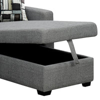 Thumbnail for Sarantino Fontana Pullout Sofa Bed with Storage Chaise Lounge - Grey