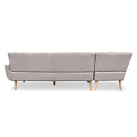 Thumbnail for Sarantino Faux Linen Corner Sofa Lounge L-shaped Chaise Light Grey