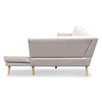 Thumbnail for Sarantino Faux Linen Corner Sofa Lounge L-shaped Chaise Light Grey