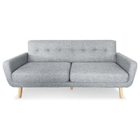 Thumbnail for Sarantino 6-Seater Linen Sofa Set Couch Futon - Light Grey