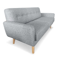 Thumbnail for Sarantino 6-Seater Linen Sofa Set Couch Futon - Light Grey