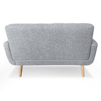 Thumbnail for Sarantino 6-Seater Linen Sofa Set Couch Futon - Light Grey