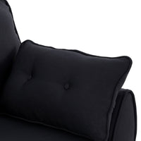 Thumbnail for Sarantino 3 Seater Modular Linen Fabric Sofa Bed Couch Futon Suite - Black