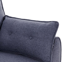 Thumbnail for Sarantino 3 Seater Modular Linen Fabric Sofa Bed Couch Futon Suite - Dark Grey