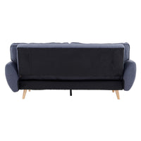 Thumbnail for Sarantino 3 Seater Modular Linen Fabric Sofa Bed Couch Futon Suite - Dark Grey