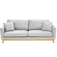 Thumbnail for Sarantino 3 Seater Faux Velvet Sofa Bed Couch Furniture Light Grey