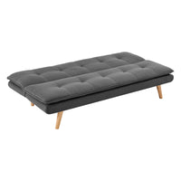 Thumbnail for Sarantino 3 Seater Linen Sofa Bed Couch Lounge Futon - Dark Grey