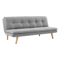 Thumbnail for Sarantino 3 Seater Linen Couch Sofa Bed Lounge Futon - Light Grey