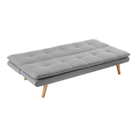 Thumbnail for Sarantino 3 Seater Linen Couch Sofa Bed Lounge Futon - Light Grey