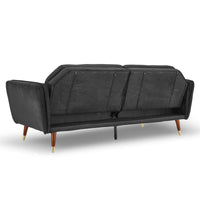 Thumbnail for Sarantino Faux Velvet Tufted Sofa Bed Couch Futon - Black