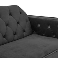 Thumbnail for Sarantino Faux Velvet Tufted Sofa Bed Couch Futon - Black