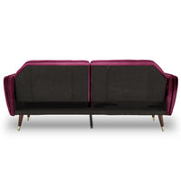 Thumbnail for Sarantino Faux Velvet Tufted Sofa Bed Couch Futon - Burgundy