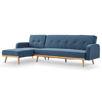 Thumbnail for Sarantino 3-Seater Corner Sofa Bed with Chaise Lounge - Blue