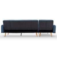 Thumbnail for Sarantino 3-Seater Corner Sofa Bed with Chaise Lounge - Blue