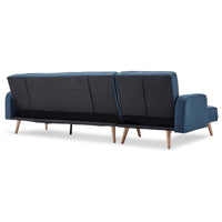 Thumbnail for Sarantino 3-Seater Corner Sofa Bed with Chaise Lounge - Blue