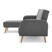 Thumbnail for Sarantino 3-Seater Corner Sofa Bed with Chaise Lounge - Dark Grey