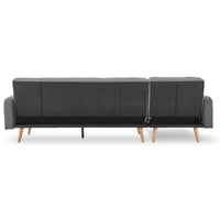 Thumbnail for Sarantino 3-Seater Corner Sofa Bed with Chaise Lounge - Dark Grey