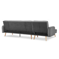 Thumbnail for Sarantino 3-Seater Corner Sofa Bed with Chaise Lounge - Dark Grey