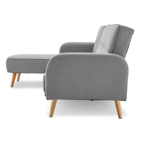 Thumbnail for Sarantino 3-Seater Corner Sofa Bed with Chaise Lounge - Light Grey