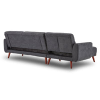 Thumbnail for Sarantino Faux Velvet Sofa Bed Couch Lounge Chaise Cushions Dark Grey