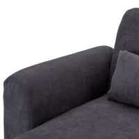 Thumbnail for Sarantino Faux Velvet Sofa Bed Couch Lounge Chaise Cushions Dark Grey