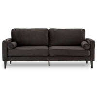 Thumbnail for Sarantino Faux Velvet Sofa Bed Couch Furniture Lounge Suite - Black