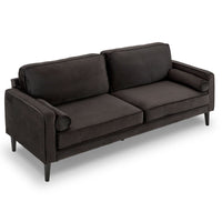 Thumbnail for Sarantino Faux Velvet Sofa Bed Couch Furniture Lounge Suite - Black