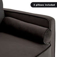 Thumbnail for Sarantino Faux Velvet Sofa Bed Couch Furniture Lounge Suite - Black