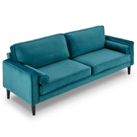 Thumbnail for Sarantino Faux Velvet Sofa Bed Couch Furniture Lounge Suite Seat Blue