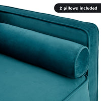 Thumbnail for Sarantino Faux Velvet Sofa Bed Couch Furniture Lounge Suite Seat Blue