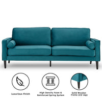 Thumbnail for Sarantino Faux Velvet Sofa Bed Couch Furniture Lounge Suite Seat Blue