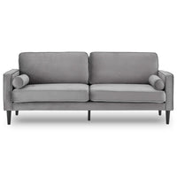 Thumbnail for Sarantino Faux Velvet Sofa Bed Couch Furniture Lounge Suite Seat Grey