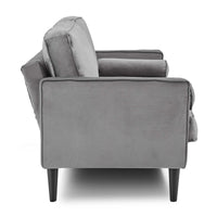 Thumbnail for Sarantino Faux Velvet Sofa Bed Couch Furniture Lounge Suite Seat Grey