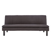 Thumbnail for Sarantino 3 Seater Modular Faux Linen Fabric Sofa Bed Couch - Black