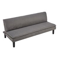 Thumbnail for Sarantino 3 Seater Modular Faux Linen Fabric Sofa Bed Couch -Dark Grey