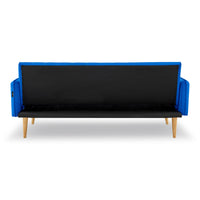 Thumbnail for Sarantino 3 Seater Modular Linen Fabric Sofa Bed Couch Armrest - Blue