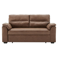 Thumbnail for Sarantino Distressed Fabric Sofa Bed Couch Lounge - Brown