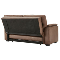 Thumbnail for Sarantino Distressed Fabric Sofa Bed Couch Lounge - Brown