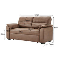 Thumbnail for Sarantino Distressed Fabric Sofa Bed Couch Lounge - Brown