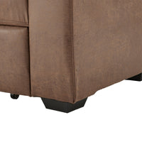 Thumbnail for Sarantino Distressed Fabric Sofa Bed Couch Lounge - Brown