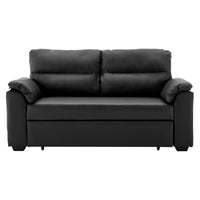 Thumbnail for Sarantino Faux Leather Sofa Bed Couch Lounge - Black