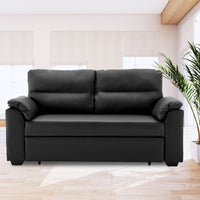 Thumbnail for Sarantino Faux Leather Sofa Bed Couch Lounge - Black