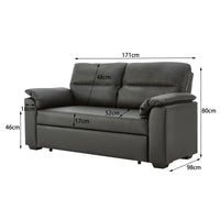 Thumbnail for Sarantino Faux Leather Sofa Bed Couch Lounge - Black